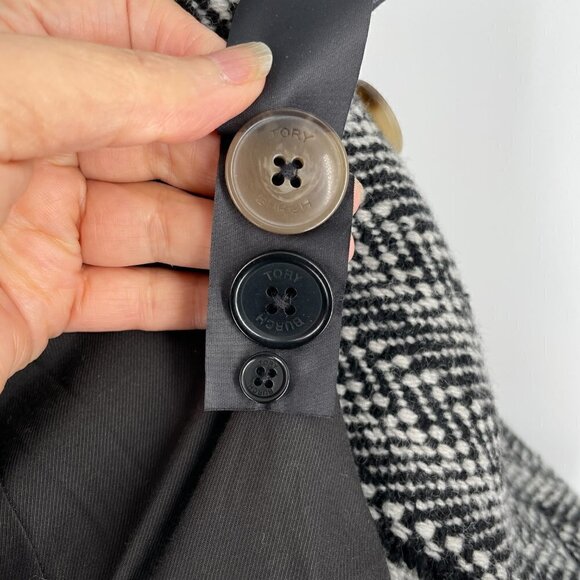 Tory Burch Sammy Herringbone Tweed Raw Edge Double Breasted Wool Blend Jacket 6 - Picture 13 of 15
